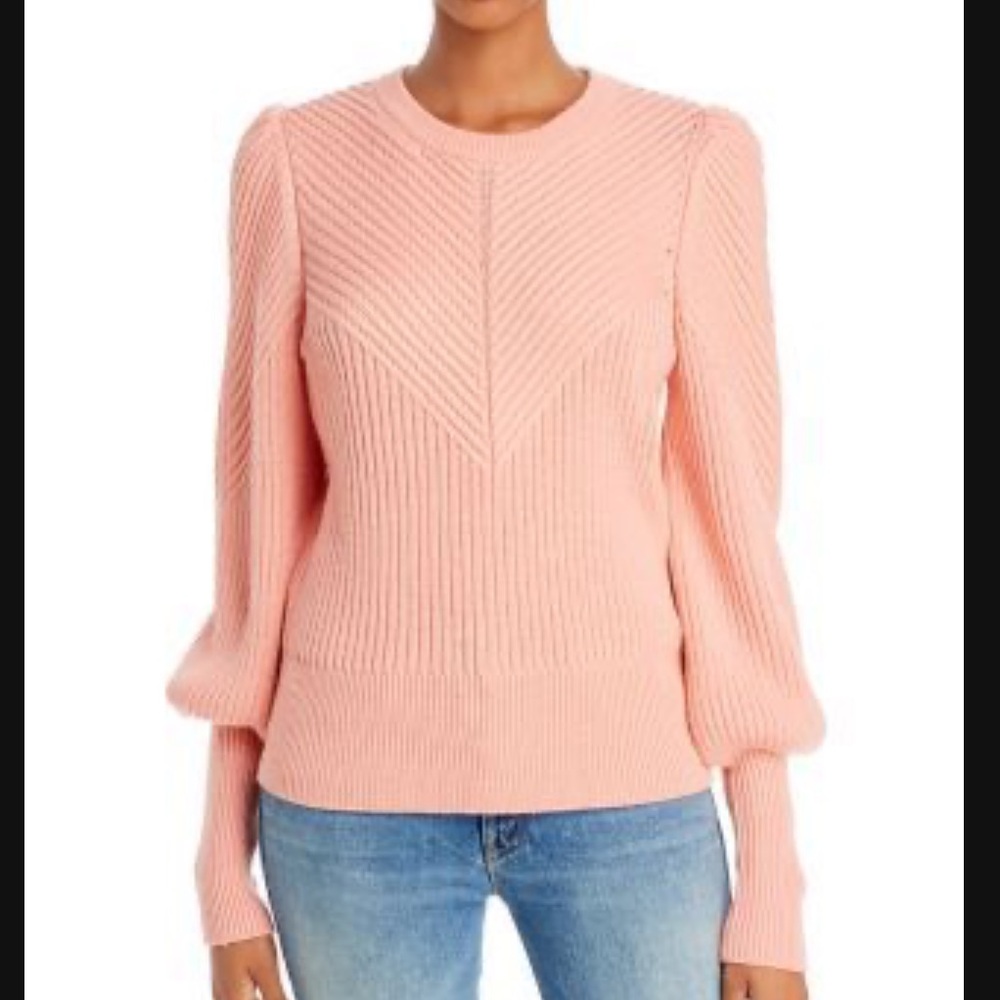 Joie Coral Ribbed Crew Neck Sweater